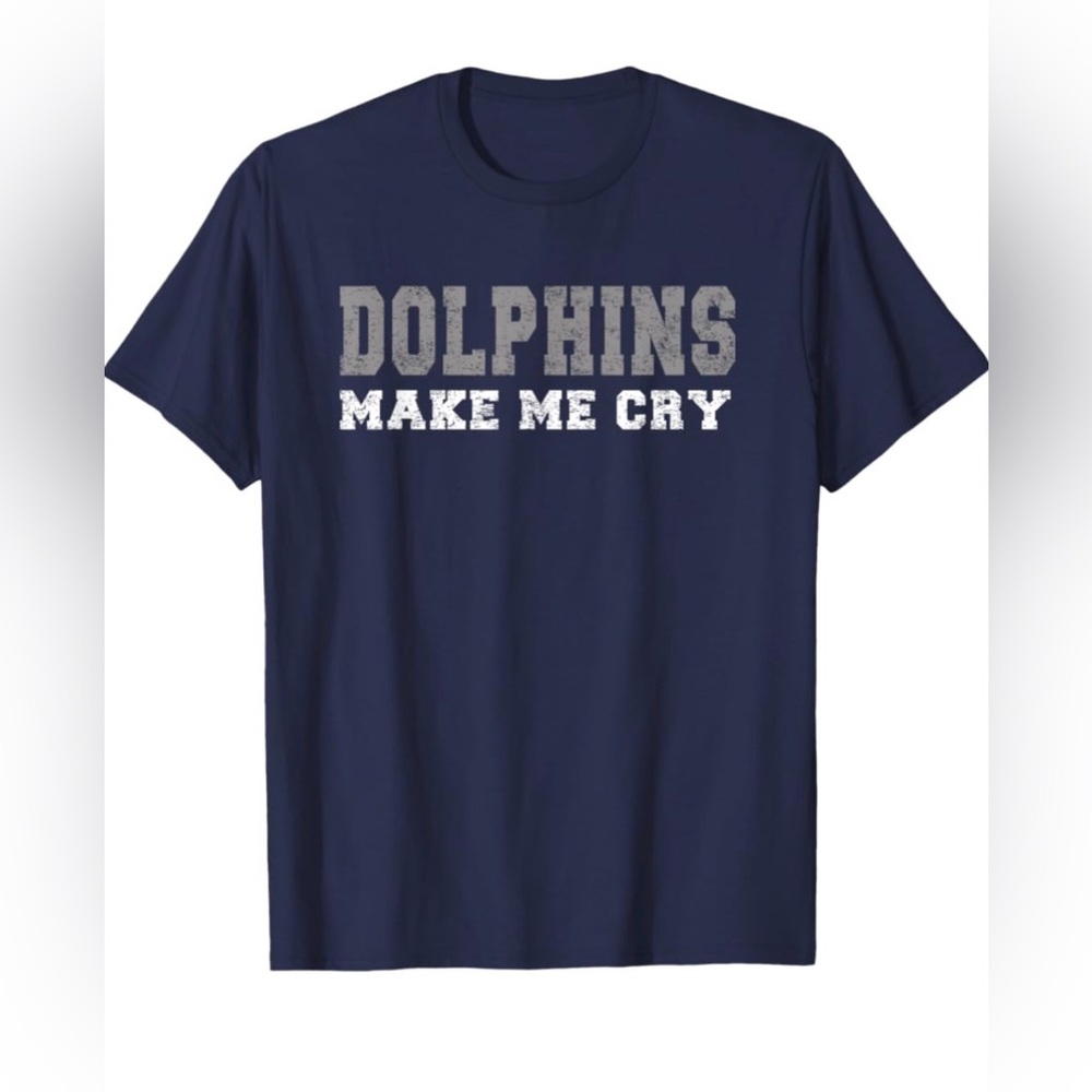 Men’s XL Hootie Fan Dolphins Make Me Cry Print T-Shirt Navy